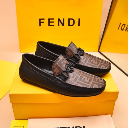 Replica Fendi Leather Shoes For Men #1243234 $80.00 USD for Wholesale