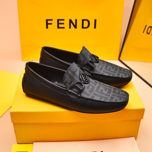 Replica Fendi Leather Shoes For Men #1243235 $80.00 USD for Wholesale