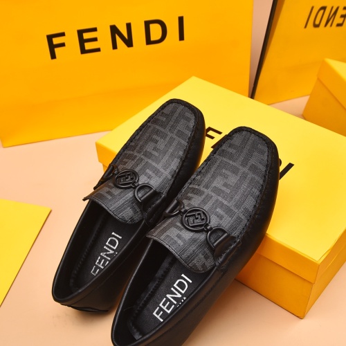 Replica Fendi Leather Shoes For Men #1243235 $80.00 USD for Wholesale