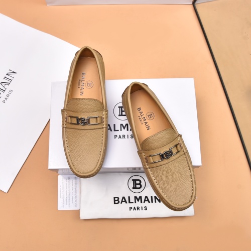 Wholesale Balmain Leather Shoes For Men #1243236 $80.00 USD, Wholesale Quality Replica Balmain Leather Shoes