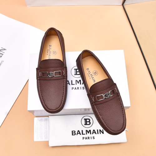 Wholesale Balmain Leather Shoes For Men #1243237 $80.00 USD, Wholesale Quality Replica Balmain Leather Shoes