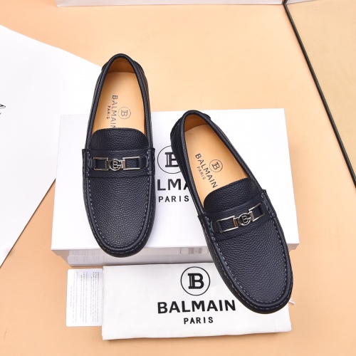 Wholesale Balmain Leather Shoes For Men #1243238 $80.00 USD, Wholesale Quality Replica Balmain Leather Shoes