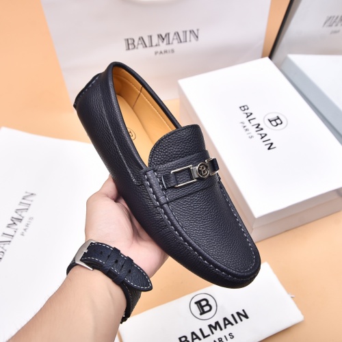 Replica Balmain Leather Shoes For Men #1243238 $80.00 USD for Wholesale