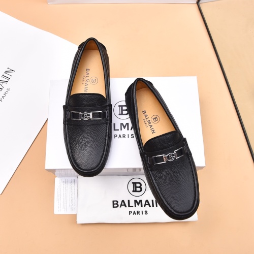 Wholesale Balmain Leather Shoes For Men #1243239 $80.00 USD, Wholesale Quality Replica Balmain Leather Shoes