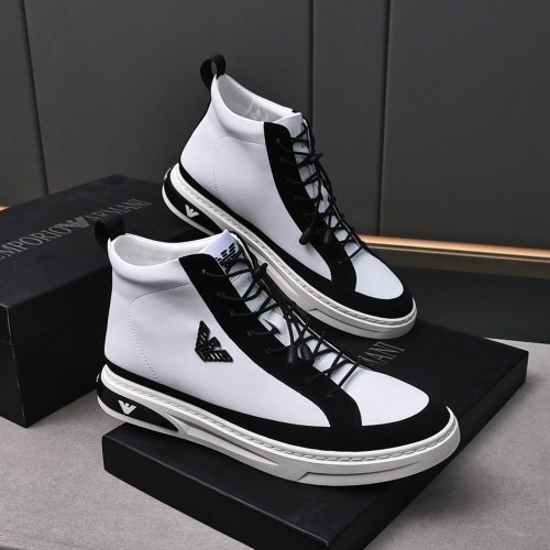 Replica Armani High Tops Shoes For Men #1243240 $82.00 USD for Wholesale