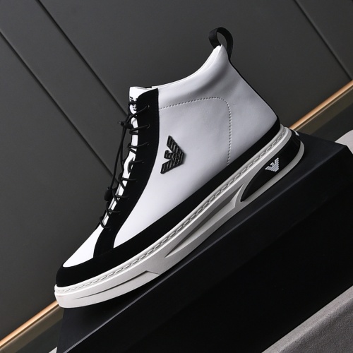 Replica Armani High Tops Shoes For Men #1243240 $82.00 USD for Wholesale