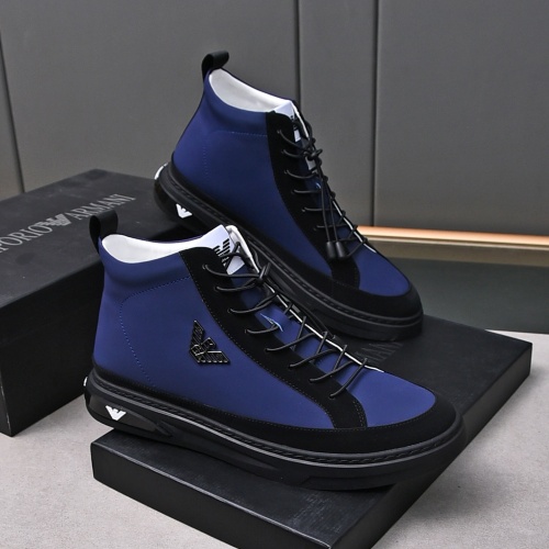 Replica Armani High Tops Shoes For Men #1243241 $82.00 USD for Wholesale