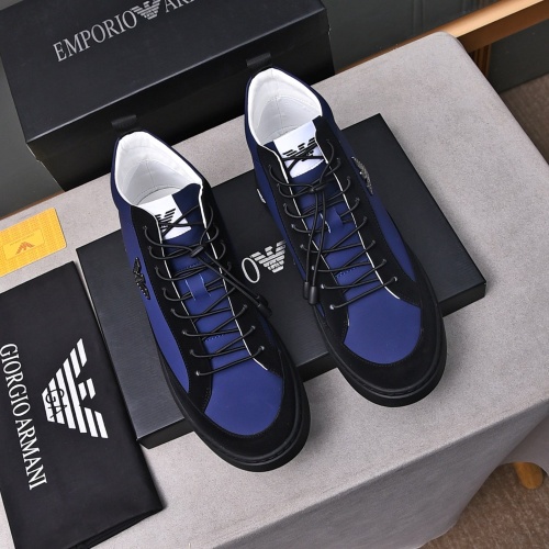 Replica Armani High Tops Shoes For Men #1243241 $82.00 USD for Wholesale