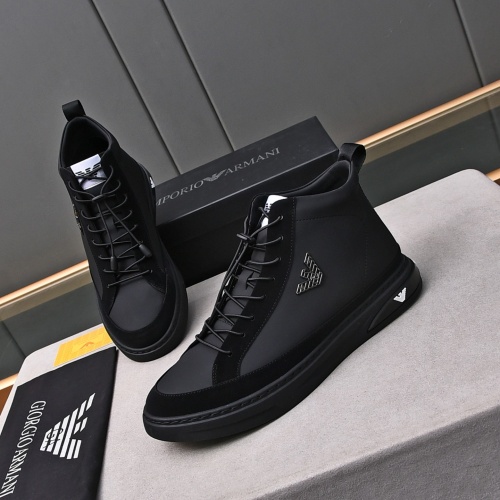 Wholesale Armani High Tops Shoes For Men #1243242 $82.00 USD, Wholesale Quality Replica Armani High Tops Shoes