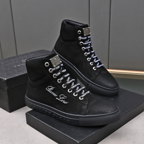 Wholesale Philipp Plein PP High Tops Shoes For Men #1243250 $85.00 USD, Wholesale Quality Replica Philipp Plein PP High Tops Shoes