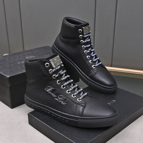 Wholesale Philipp Plein PP High Tops Shoes For Men #1243251 $85.00 USD, Wholesale Quality Replica Philipp Plein PP High Tops Shoes