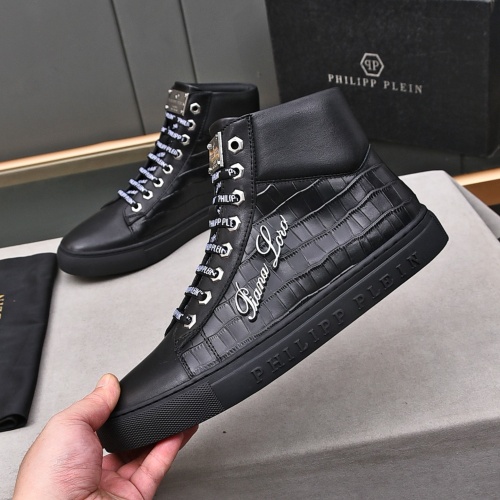 Replica Philipp Plein PP High Tops Shoes For Men #1243252 $85.00 USD for Wholesale