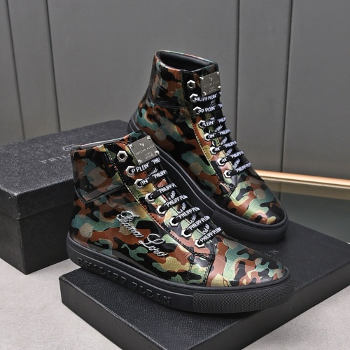 Wholesale Philipp Plein PP High Tops Shoes For Men #1243254 $85.00 USD, Wholesale Quality Replica Philipp Plein PP High Tops Shoes