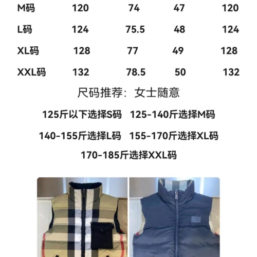 Replica Burberry Down Feather Coat Sleeveless For Unisex #1243576 $155.00 USD for Wholesale