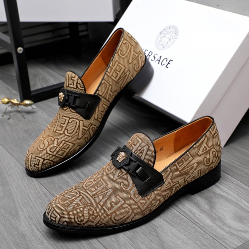 Wholesale Versace Leather Shoes For Men #1243905 $82.00 USD, Wholesale Quality Replica Versace Leather Shoes