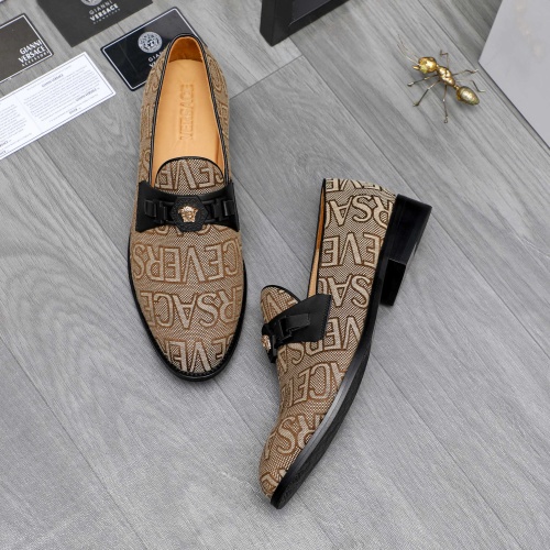 Replica Versace Leather Shoes For Men #1243905 $82.00 USD for Wholesale