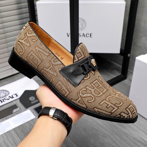 Replica Versace Leather Shoes For Men #1243905 $82.00 USD for Wholesale