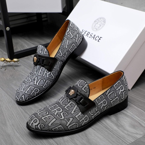 Wholesale Versace Leather Shoes For Men #1243906 $82.00 USD, Wholesale Quality Replica Versace Leather Shoes