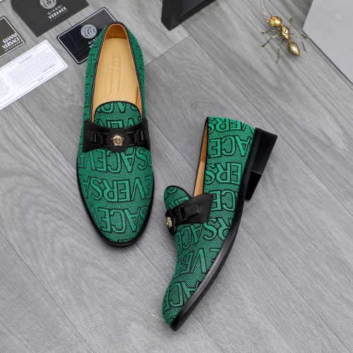 Replica Versace Leather Shoes For Men #1243907 $82.00 USD for Wholesale