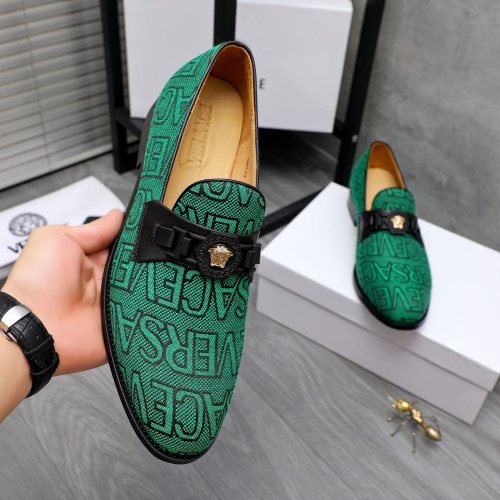 Replica Versace Leather Shoes For Men #1243907 $82.00 USD for Wholesale