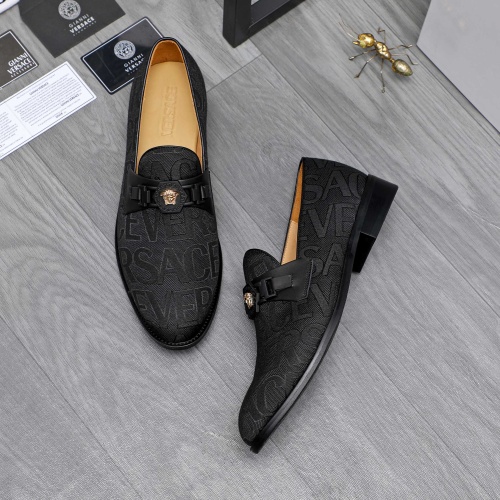 Replica Versace Leather Shoes For Men #1243908 $82.00 USD for Wholesale