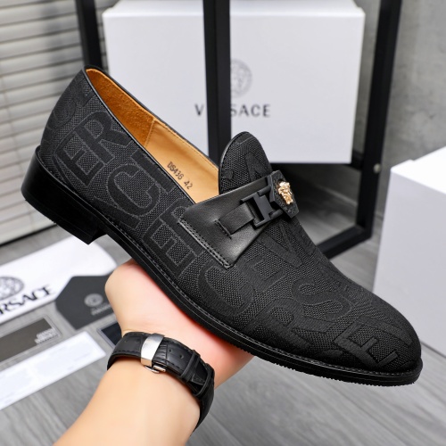 Replica Versace Leather Shoes For Men #1243908 $82.00 USD for Wholesale