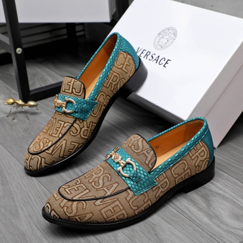 Wholesale Versace Leather Shoes For Men #1243911 $85.00 USD, Wholesale Quality Replica Versace Leather Shoes