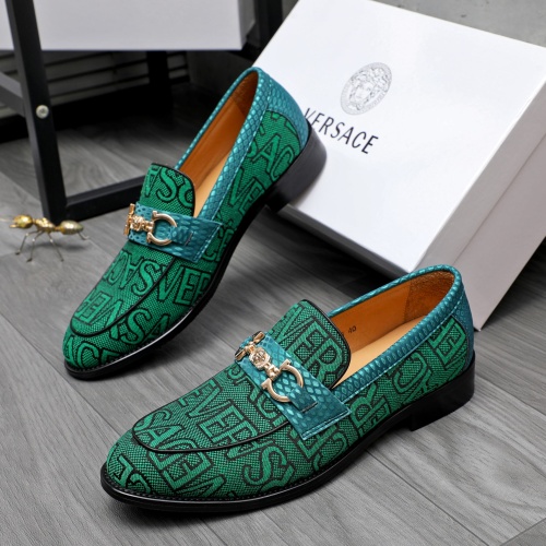 Wholesale Versace Leather Shoes For Men #1243913 $85.00 USD, Wholesale Quality Replica Versace Leather Shoes