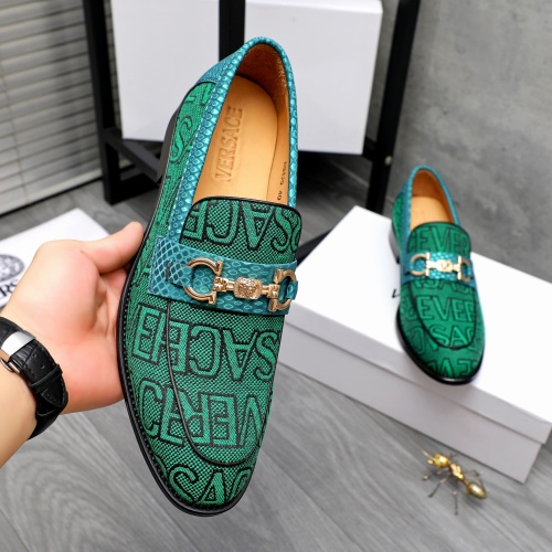 Replica Versace Leather Shoes For Men #1243913 $85.00 USD for Wholesale