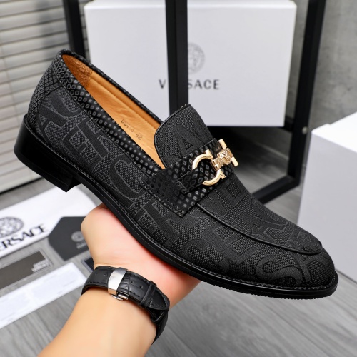 Replica Versace Leather Shoes For Men #1243916 $85.00 USD for Wholesale