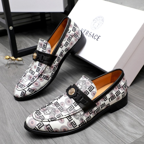 Wholesale Versace Leather Shoes For Men #1243918 $82.00 USD, Wholesale Quality Replica Versace Leather Shoes