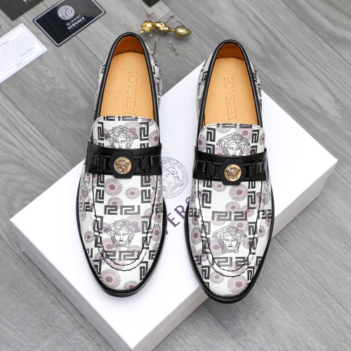 Replica Versace Leather Shoes For Men #1243918 $82.00 USD for Wholesale