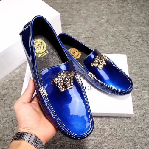 Wholesale Versace Leather Shoes For Men #1243920 $68.00 USD, Wholesale Quality Replica Versace Leather Shoes