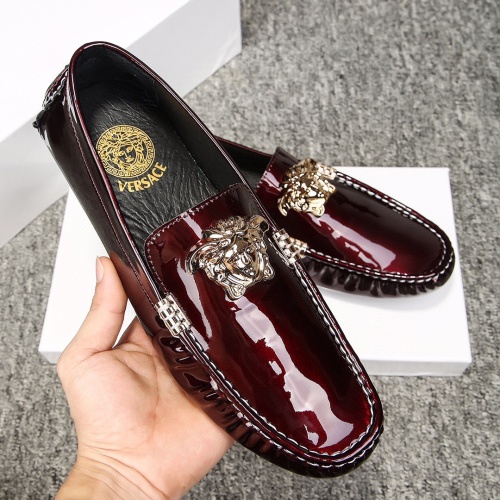 Wholesale Versace Leather Shoes For Men #1243921 $68.00 USD, Wholesale Quality Replica Versace Leather Shoes