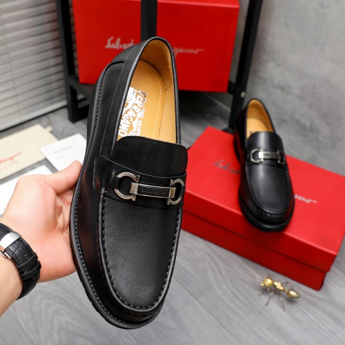 Replica Salvatore Ferragamo Leather Shoes For Men #1243974 $88.00 USD for Wholesale