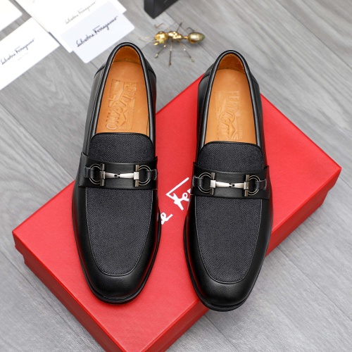 Replica Salvatore Ferragamo Leather Shoes For Men #1243976 $82.00 USD for Wholesale