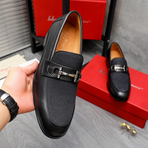 Replica Salvatore Ferragamo Leather Shoes For Men #1243976 $82.00 USD for Wholesale