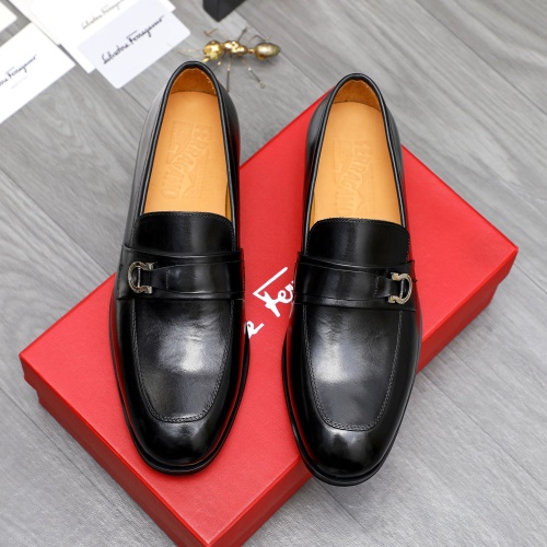 Replica Salvatore Ferragamo Leather Shoes For Men #1243987 $82.00 USD for Wholesale