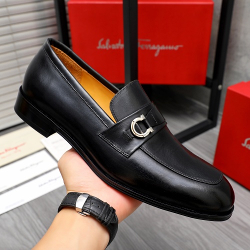 Replica Salvatore Ferragamo Leather Shoes For Men #1243987 $82.00 USD for Wholesale