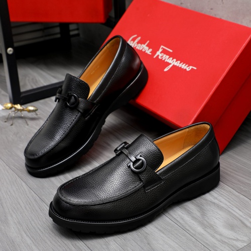 Wholesale Salvatore Ferragamo Leather Shoes For Men #1243988 $88.00 USD, Wholesale Quality Replica Salvatore Ferragamo Leather Shoes