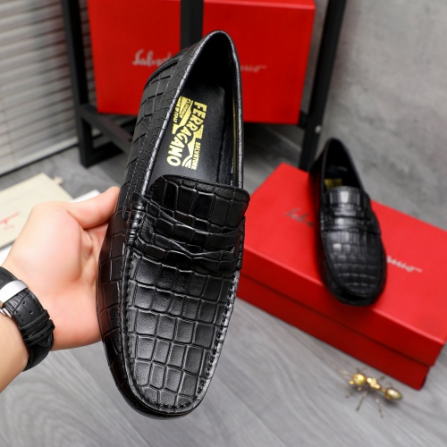 Replica Salvatore Ferragamo Leather Shoes For Men #1243992 $68.00 USD for Wholesale