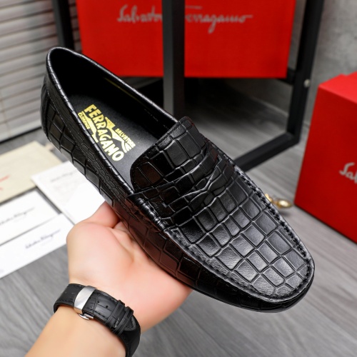 Replica Salvatore Ferragamo Leather Shoes For Men #1243992 $68.00 USD for Wholesale