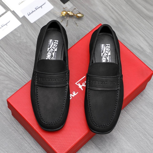 Replica Salvatore Ferragamo Leather Shoes For Men #1243999 $82.00 USD for Wholesale