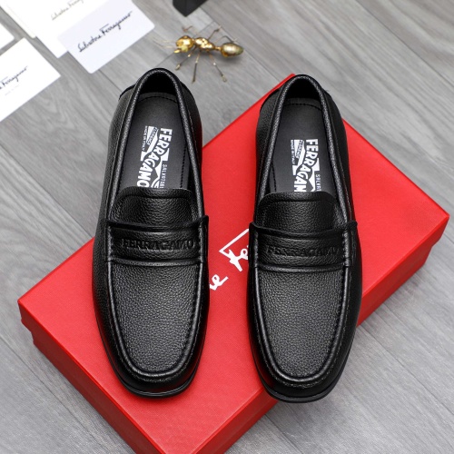 Replica Salvatore Ferragamo Leather Shoes For Men #1244000 $82.00 USD for Wholesale