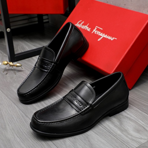 Wholesale Salvatore Ferragamo Leather Shoes For Men #1244001 $82.00 USD, Wholesale Quality Replica Salvatore Ferragamo Leather Shoes