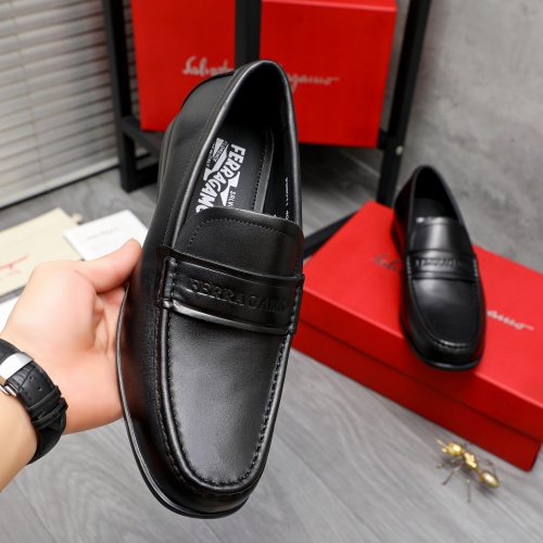 Replica Salvatore Ferragamo Leather Shoes For Men #1244001 $82.00 USD for Wholesale