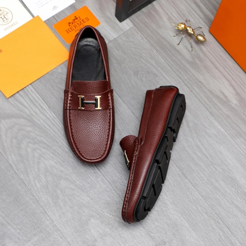 Replica Hermes Leather Shoes For Men #1244043 $68.00 USD for Wholesale