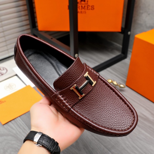 Replica Hermes Leather Shoes For Men #1244043 $68.00 USD for Wholesale