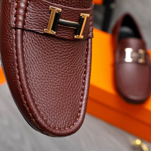 Replica Hermes Leather Shoes For Men #1244043 $68.00 USD for Wholesale