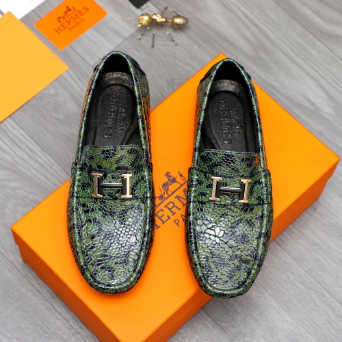 Replica Hermes Leather Shoes For Men #1244044 $68.00 USD for Wholesale